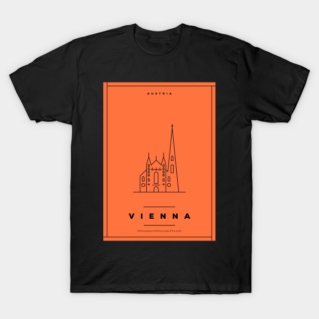 Vienna Minimal Poster T-Shirt by kursatunsal